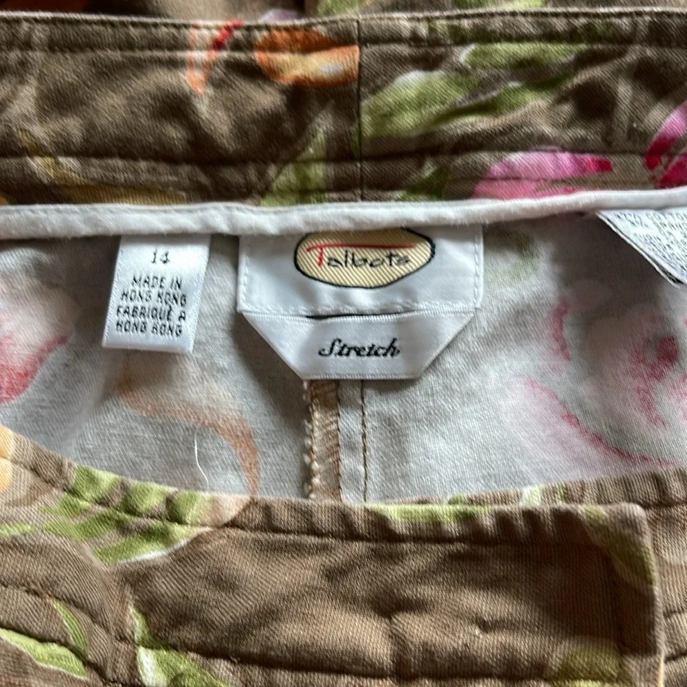 Talbots - floral cropped pants - size 14
